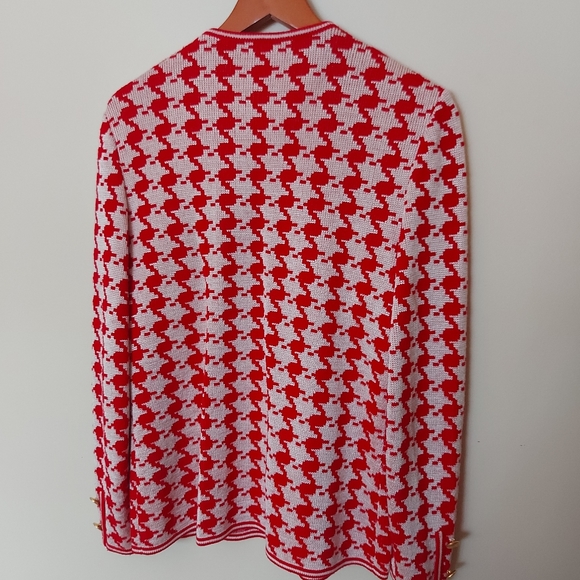 Vintage Wool blend houndstooth knit jacket - Picture 4 of 7